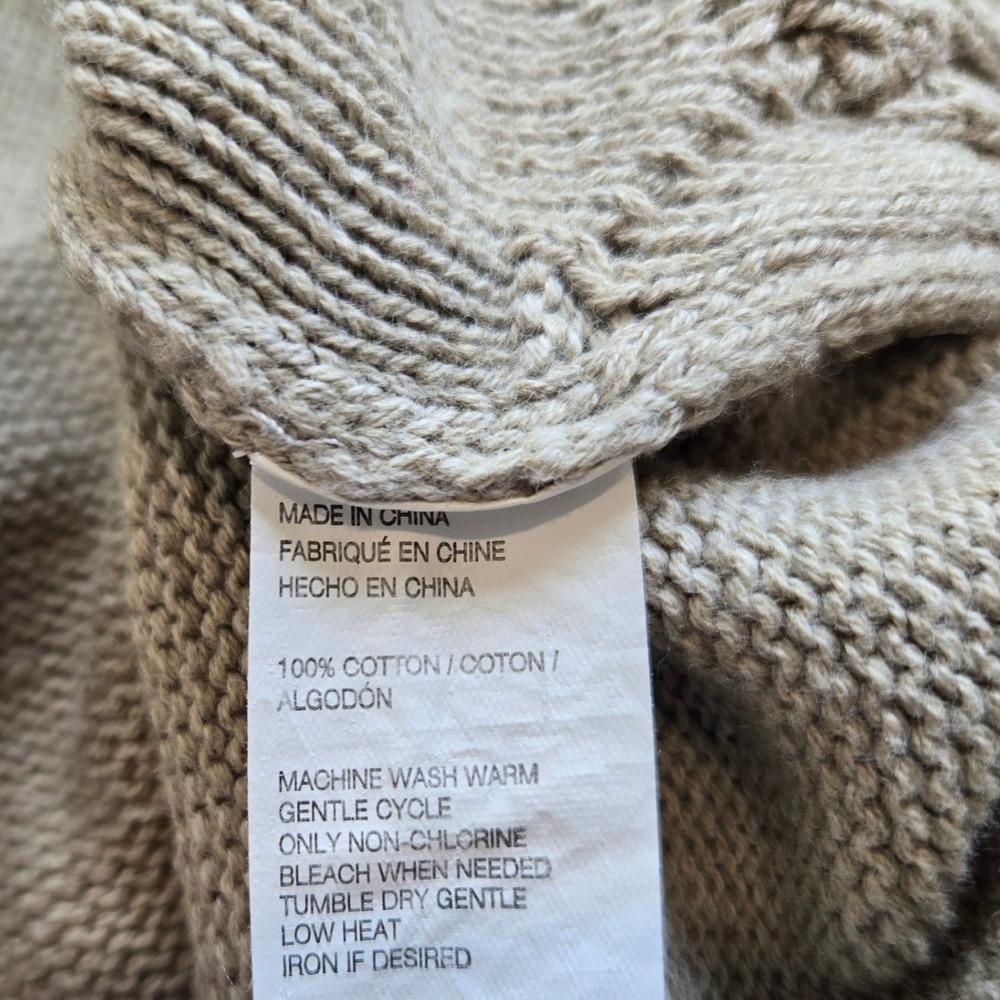 IZOD Sweater Mens XL Beige Preppy Diamond Cable Knit 100% Cotton Gorpcore Y2K - Picture 5 of 9